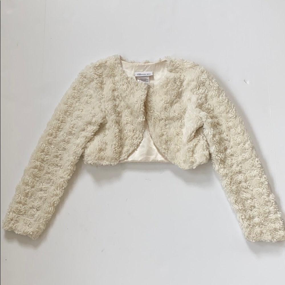 Bonnie Jean faux jacket shrug Medium